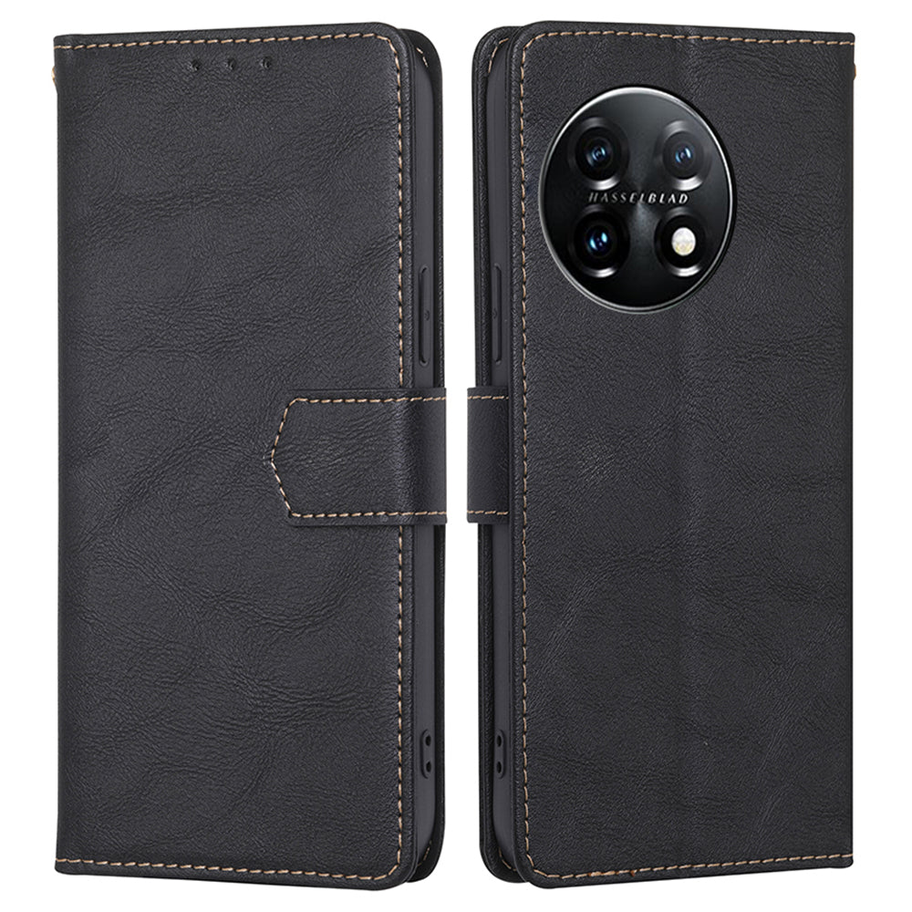 For OnePlus 11 5G Anti-drop Cowhide Texture PU Leather Stand Wallet Phone Case RFID Blocking Cover For OnePlus 11 5G Anti-drop Cowhide Texture PU Leather Stand Wallet Phone Case RFID Blocking Cover